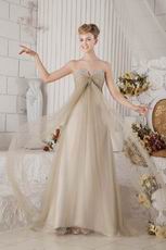 Custom Made Front Drap Champagne Dress To Evening Wear