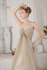 Custom Made Front Drap Champagne Dress To Evening Wear