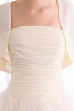 Cream Short Layers Chiffon Prom Dress With Chiffon Jacket