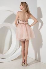 Sweetheart Mini Skirt Orange Pink Cocktail Party Dress