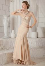 Sweetheart Champagne Chiffon Mermaid Formal Dress For Lady