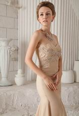 Sweetheart Champagne Chiffon Mermaid Formal Dress For Lady