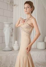 Sweetheart Champagne Chiffon Mermaid Formal Dress For Lady