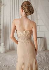 Sweetheart Champagne Chiffon Mermaid Formal Dress For Lady