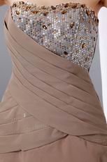 Custom Fit Layers Cascade Mini Skirt Burly Wood Short Prom Dress