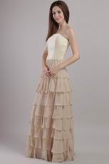 Champagne Layers Skirt Mother Of The Bride Dress With Coat