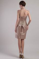 Corset Back Designer Short Chocolate Stain Prom Dress Cheap