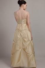 Top Designer Champagne Prom Dress With Spaghetti Straps Skirt