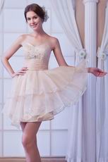 Sweetheart Layers Skirt Champagne Mini Sweet 16 Dress