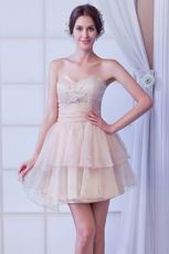 Sweetheart Layers Skirt Champagne Mini Sweet 16 Dress