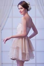 Sweetheart Layers Skirt Champagne Mini Sweet 16 Dress