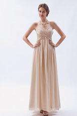 Sweetheart Floor Length Cream Chiffon Dress For Bridesmaid