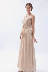 Sweetheart Floor Length Cream Chiffon Dress For Bridesmaid