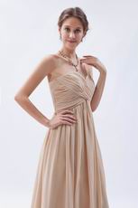 Sweetheart Floor Length Cream Chiffon Dress For Bridesmaid