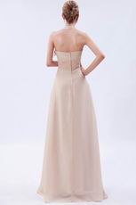 Halter Top Neck Champagne Chiffon Cheap Prom Dress For Sale