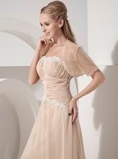 Tea-length Champagne Mother Of The Bride Dress With Jacket