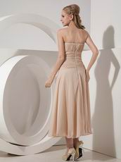 Tea-length Champagne Mother Of The Bride Dress With Jacket