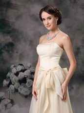 Cream Chiffon Strapless Floor-length Skirt Celebrity Party Dress