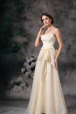 Cream Chiffon Strapless Floor-length Skirt Celebrity Party Dress