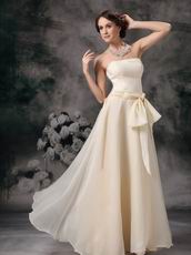 Cream Chiffon Strapless Floor-length Skirt Celebrity Party Dress