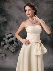 Cream Chiffon Strapless Floor-length Skirt Celebrity Party Dress