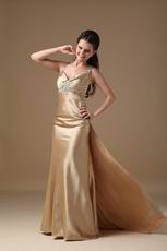 Sexy Backless Golden Formal Evening Dress For Juniors