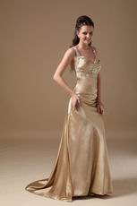 Sexy Backless Golden Formal Evening Dress For Juniors