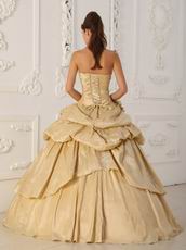 Side Applique Champagne Handmade Quinceanera Dress to Girl