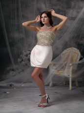 Champagne Strapless Short Cocktail Dress With Beading Decorate Unique