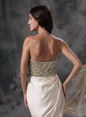 Champagne Strapless Short Cocktail Dress With Beading Decorate Unique