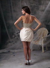 Champagne Strapless Short Cocktail Dress With Beading Decorate Unique