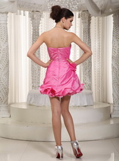 Lovely Rose Pink Taffeta Prom / Cocktail Dress With Handle Flowers Unique