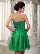 Green Mini-length Holiday Cocktail Dress With Sequin Inside Unique