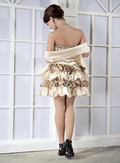 Sweetheart Mini-length Leopard Printed Fabric Short Prom Dress Cocktail Unique