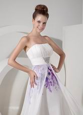 Sweetheart Elegant White Printed Fabric Prom Party Dress