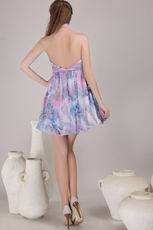 Printed Chiffon Fabric Prom Dress With Halter Mini Skirt