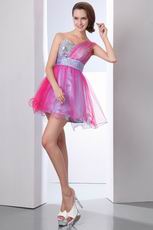 Lovely One Shoulder Hot Pink Sweet 16 Dress Discount