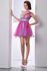 Lovely One Shoulder Hot Pink Sweet 16 Dress Discount