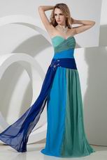Colorful Chiffon Contrast Color Sweetheart Prom Evening Dress