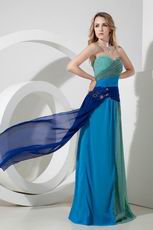 Colorful Chiffon Contrast Color Sweetheart Prom Evening Dress