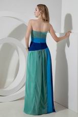 Colorful Chiffon Contrast Color Sweetheart Prom Evening Dress