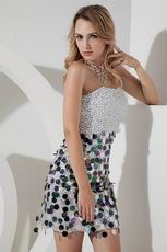 Strapless Sequin Fabric Sweet 16 Dress In Knee Length