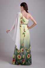 One Shoulder Floor-length Printed Different Prom Dress Exquisite