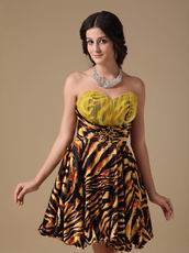 Designer Tiger Printed Fabric Sexy Sweet 16 Dress For Cheap