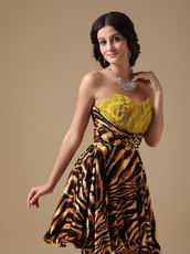 Designer Tiger Printed Fabric Sexy Sweet 16 Dress For Cheap