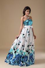 Sequin Bodice Designer Pretty Prom Dress By Printed Fabric