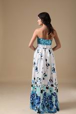 Sequin Bodice Designer Pretty Prom Dress By Printed Fabric