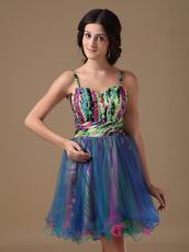 Contrast Color Sweet 16 Party Dress With Straps Skirt