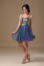 Contrast Color Sweet 16 Party Dress With Straps Skirt