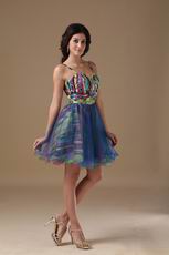 Contrast Color Sweet 16 Party Dress With Straps Skirt